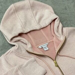 Athleta Hoodie Womens 2X Pink Heathered Fleece Lined 1/4 Zip Pullover Hoodie
